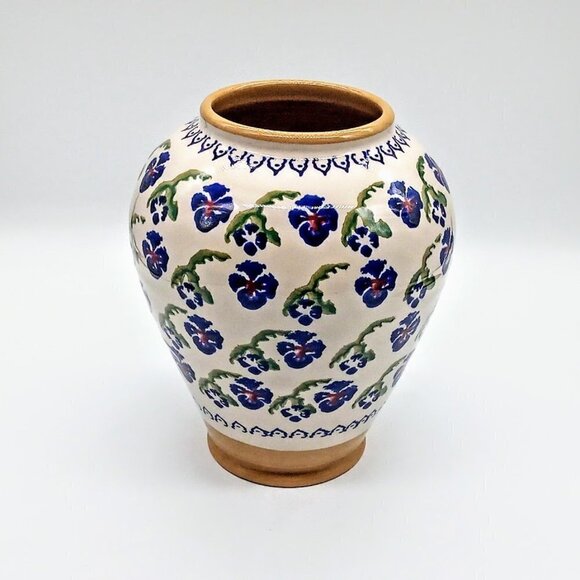 Nicholas Mosse Pottery Ireland Pansy Ceramic Vase - Picture 1 of 6